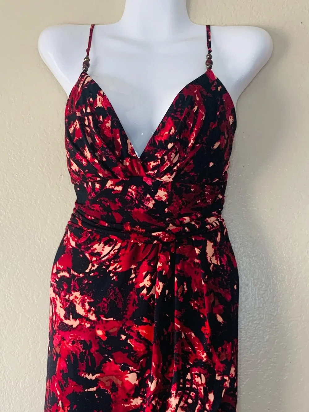 SPEECHLESS Y2K Floral Burgundy Tie Back Babydoll Romantic Goth Dress Size L - Picture 4 of 8